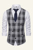 Load image into Gallery viewer, Lapel Brown Men&#39;s Check Vest