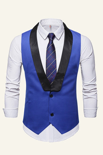 Black Single Breasted Shawl Lapel Men's Vest