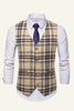 Load image into Gallery viewer, Lapel Brown Men&#39;s Suit Check Vest