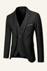 Load image into Gallery viewer, Black Notched Lapel 3 Piece Wedding Men Suits