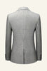 Load image into Gallery viewer, Grey Plaid Peak Lapel 3 Piece Men Wedding Suits