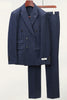 Load image into Gallery viewer, Dark Grey Tweed Pinstriped 2 Piece Men Wedding Suits