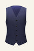 Load image into Gallery viewer, Dark Blue Pinstriped 3 Piece Men Wedding Suits