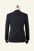 Load image into Gallery viewer, Black Peaked Lapel 3-Piece Men&#39;s Suit Tuxedo