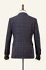 Load image into Gallery viewer, Grey Plaid Double-Breasted 2-Piece Men&#39;s Suit