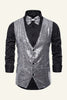 Load image into Gallery viewer, Sparkly Golden Lapel Sequins Men&#39;s Vest with Bow Tie