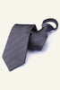 Load image into Gallery viewer, Dark Grey Striped Men&#39;s Tie For Party