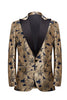 Load image into Gallery viewer, Golden Jacquard Peak Lapel Men&#39;s Prom Blazer