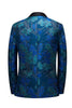 Load image into Gallery viewer, Blue Jacquard Shawl Lapel Men&#39;s Prom Blazer