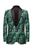 Load image into Gallery viewer, Green Jacquard Shawl Lapel Men&#39;s Prom Blazer