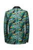 Load image into Gallery viewer, Green Jacquard Shawl Lapel Men&#39;s Prom Blazer