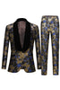 Load image into Gallery viewer, Blue Jacquard Shawl Lapel Men&#39;s 2 Piece Prom Suits