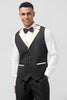 Load image into Gallery viewer, Black Shawl Lapel 3 Pieces One Button Men&#39;s Prom Suits