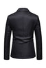 Load image into Gallery viewer, Black Notched Lapel Flower Men&#39;s Prom Blazer