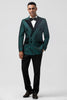 Load image into Gallery viewer, Dark Green Peak Lapel 2 Pieces Double Breasted Men&#39;s Suits