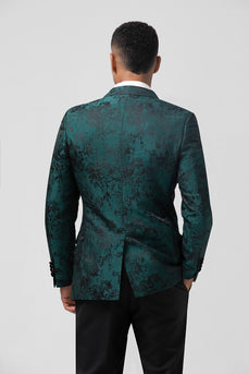 Dark Green Peak Lapel 2 Pieces Double Breasted Men's Suits