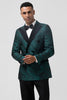 Load image into Gallery viewer, Dark Green Peak Lapel 2 Pieces Double Breasted Men&#39;s Suits