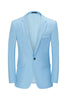 Load image into Gallery viewer, Men&#39;s Light Blue Notched Lapel One Button Wedding Blazer