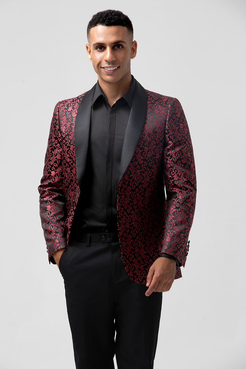 Load image into Gallery viewer, Red Shawl Lapel 2 Pieces Men&#39;s Prom Suits