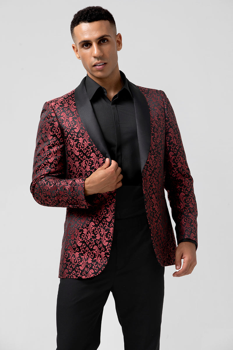 Load image into Gallery viewer, Red Shawl Lapel 2 Pieces Men&#39;s Prom Suits