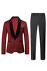 Load image into Gallery viewer, Red Jacquard 2 Piece Men&#39;s Prom Suits