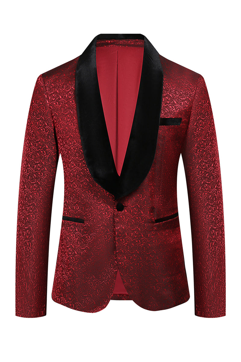 Load image into Gallery viewer, Red Jacquard 2 Piece Men&#39;s Prom Suits