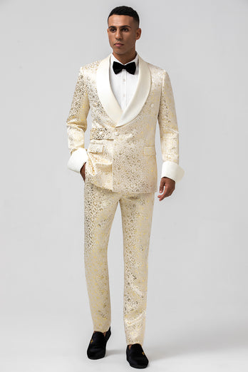 Champagne Shawl Lapel 2 Pieces Men's Suits