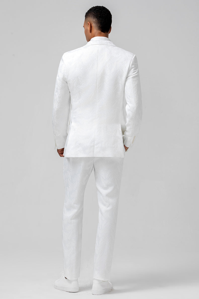 Load image into Gallery viewer, White Notch Lapel Double Breasted 2 Pieces Men&#39;s Suits