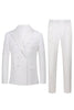 Load image into Gallery viewer, White Jacquard Double Breasted 2 Piece Men&#39;s Suits