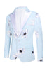 Load image into Gallery viewer, Light Blue Peak Lapel 2 Piece Floral Men&#39;s Prom Suits