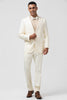 Load image into Gallery viewer, Pinstripe Notch Lapel Ivory Single Breasted 2 Pieces Men&#39;s Suits