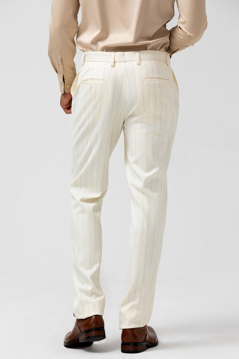 Load image into Gallery viewer, Pinstripe Notch Lapel Ivory Single Breasted 2 Pieces Men&#39;s Suits