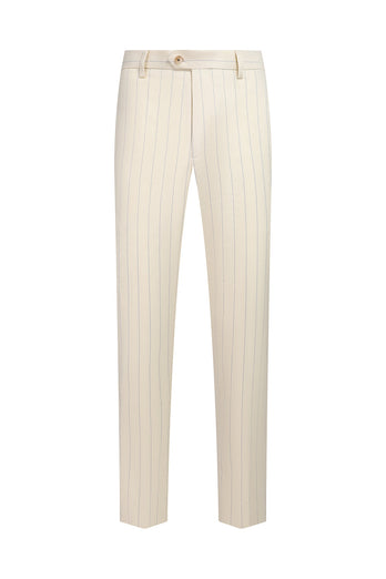 White 2 Piece Pinstriped Men Prom Suits