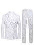 Load image into Gallery viewer, White Floral Jacquard Peak Lapel Men Prom Suits