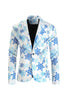 Load image into Gallery viewer, Light Blue Snowflake Printed 3 Piece Christmas Men&#39;s Suits