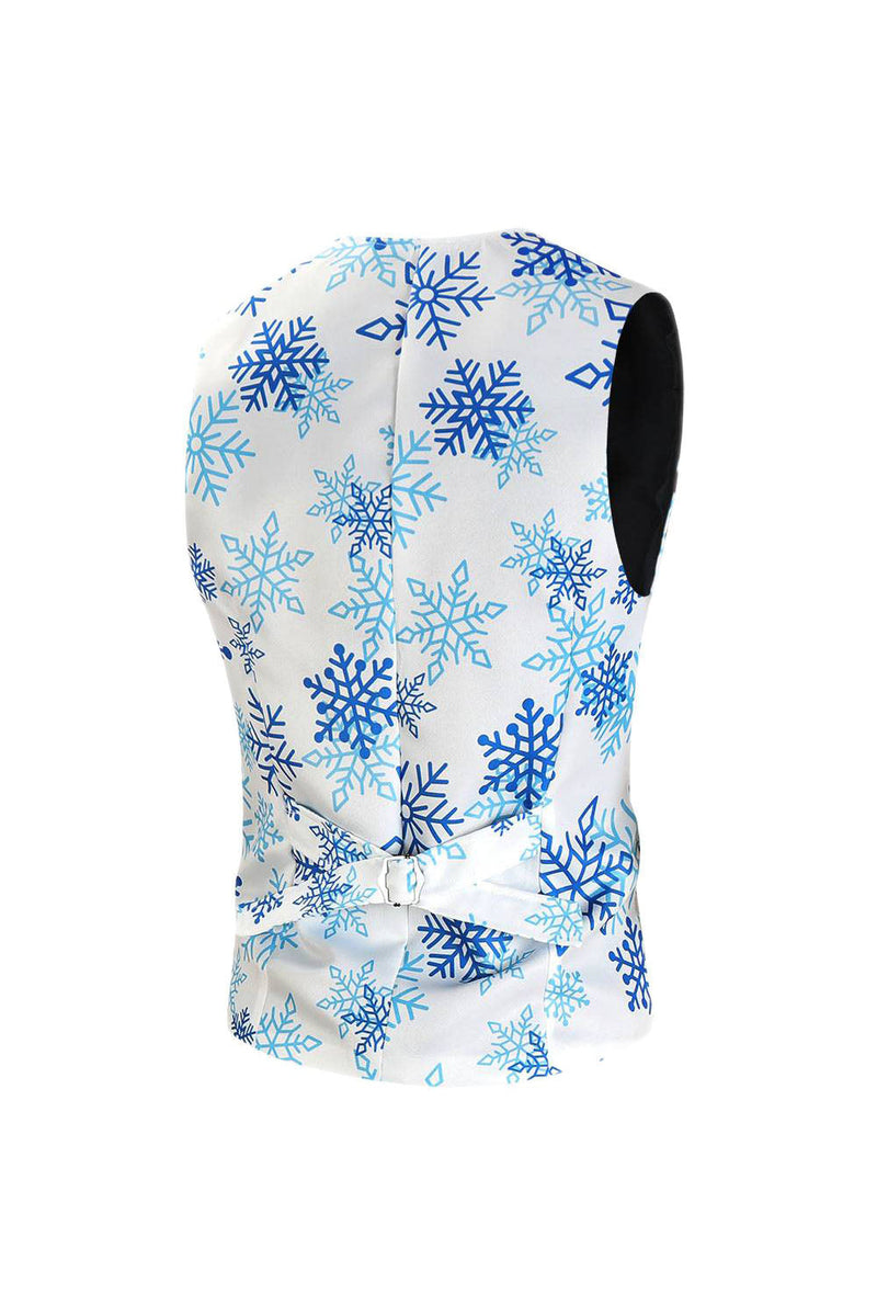 Load image into Gallery viewer, Light Blue Snowflake Printed 3 Piece Christmas Men&#39;s Suits