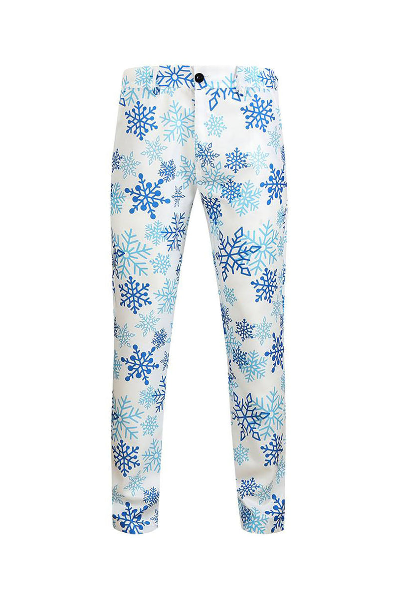 Load image into Gallery viewer, Light Blue Snowflake Printed 3 Piece Christmas Men&#39;s Suits