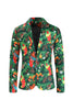 Load image into Gallery viewer, Green Printed 3 Piece Notched Lapel Christmas Men&#39;s Suits