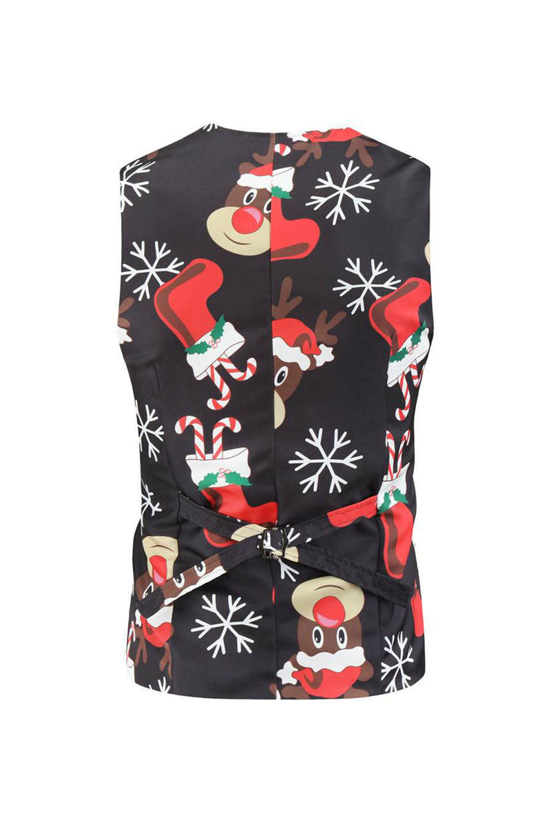 Load image into Gallery viewer, Black Printed 3 Piece Christmas Men&#39;s Suits