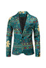 Load image into Gallery viewer, Dark Green Printed Notched Lapel 3 Piece Christmas Men&#39;s Suits