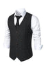 Load image into Gallery viewer, Black Single Breasted  V Neck Men&#39;s Retro Casual Vest