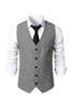 Load image into Gallery viewer, Black Single Breasted  V Neck Men&#39;s Retro Casual Vest