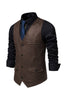 Load image into Gallery viewer, Brown V-Neck Suede Single-Breasted Men&#39;s Casual Vest