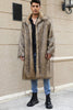 Load image into Gallery viewer, Brown Open Front Faux Fur Long Men Coat