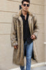 Load image into Gallery viewer, Brown Open Front Faux Fur Long Men Coat