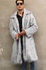 Load image into Gallery viewer, Brown Open Front Faux Fur Long Men Coat