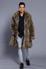 Load image into Gallery viewer, Brown Lapel Neck Long Men Faux Fur Coat