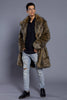 Load image into Gallery viewer, Brown Lapel Neck Long Men Faux Fur Coat