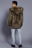 Load image into Gallery viewer, Brown Open Front Lapel Neck Long Faux Fur Men Coat