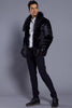 Load image into Gallery viewer, Black Lapel Neck Cropped Faux Fur Men Coat